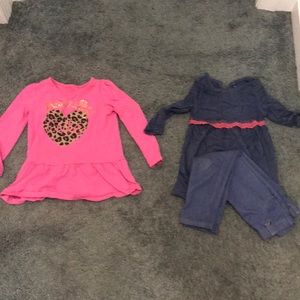 Two shirts and a pair of leggings